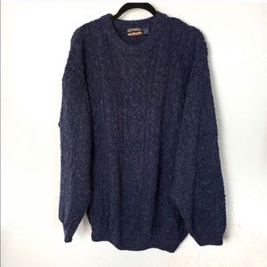 High Sierra Sweater | Blue Thick Cable Knit